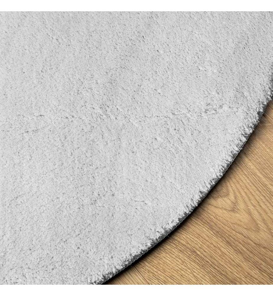 Tapis à poils courts doux et lavable gris Ø 120 cm