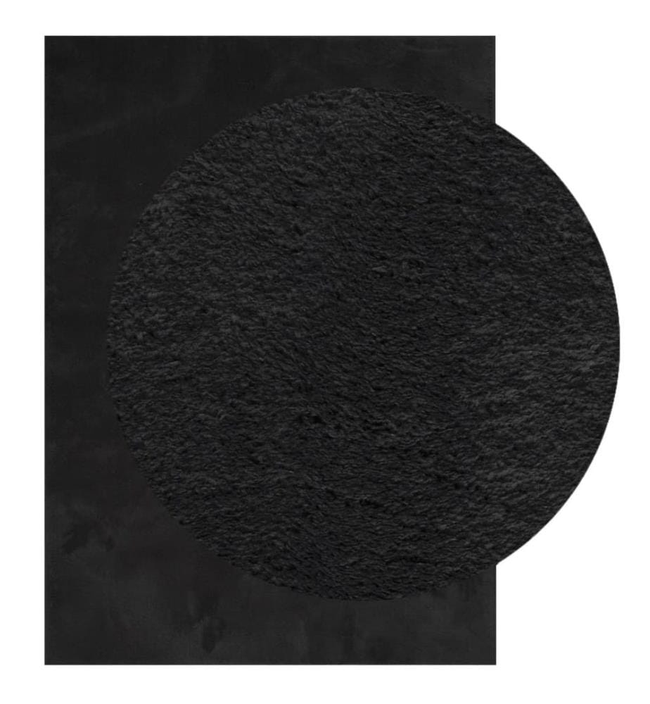 Teppich HUARTE Kurzflor Weich und Waschbar Schwarz 160x230 cm