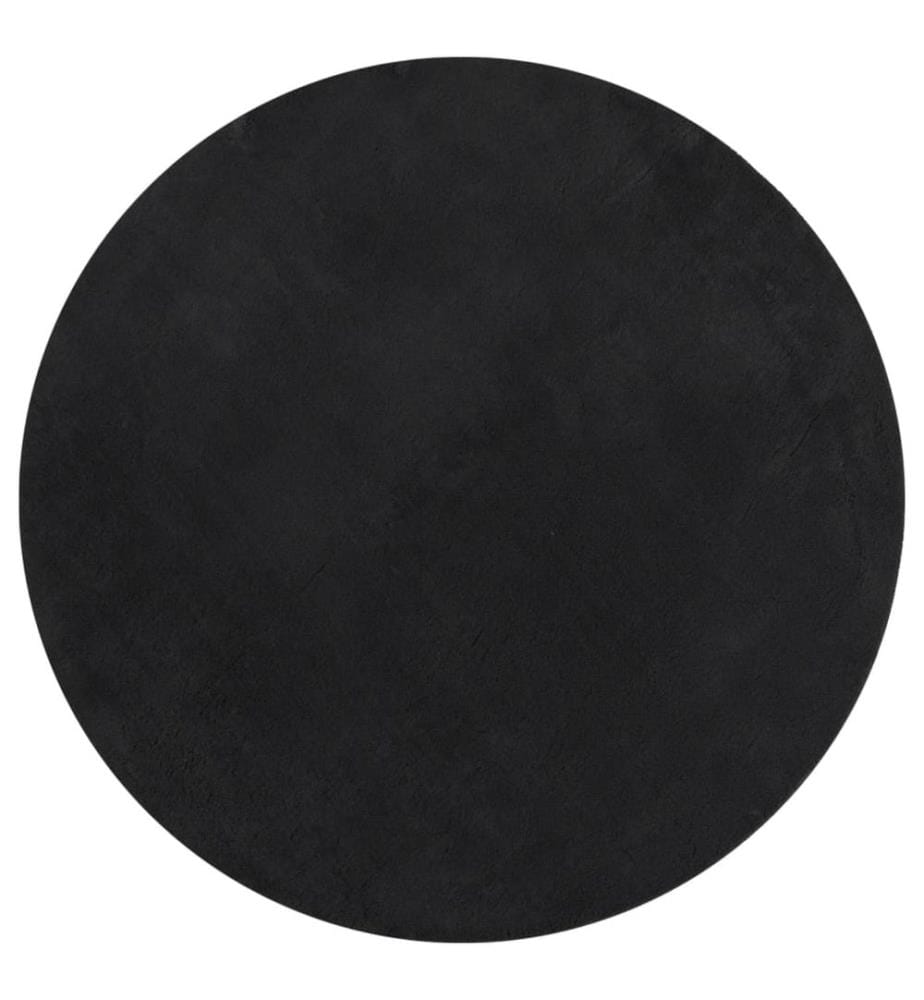 Tapis à poils courts doux et lavable noir Ø 120 cm