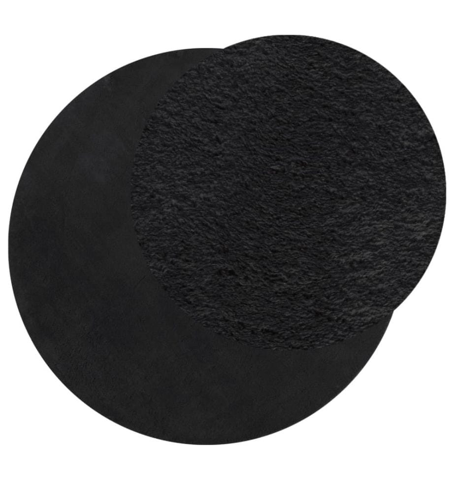 Tapis à poils courts doux et lavable noir Ø 120 cm