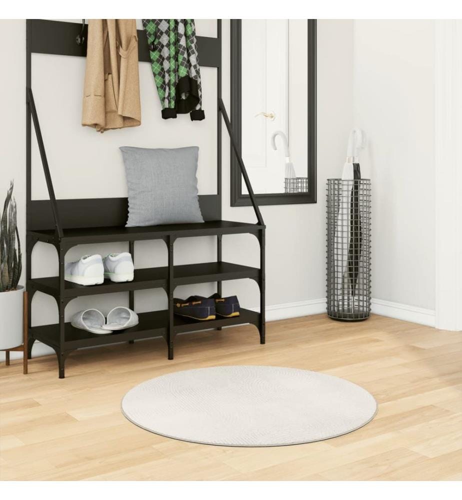Tapis IZA poils courts style scandinave crème Ø 80 cm