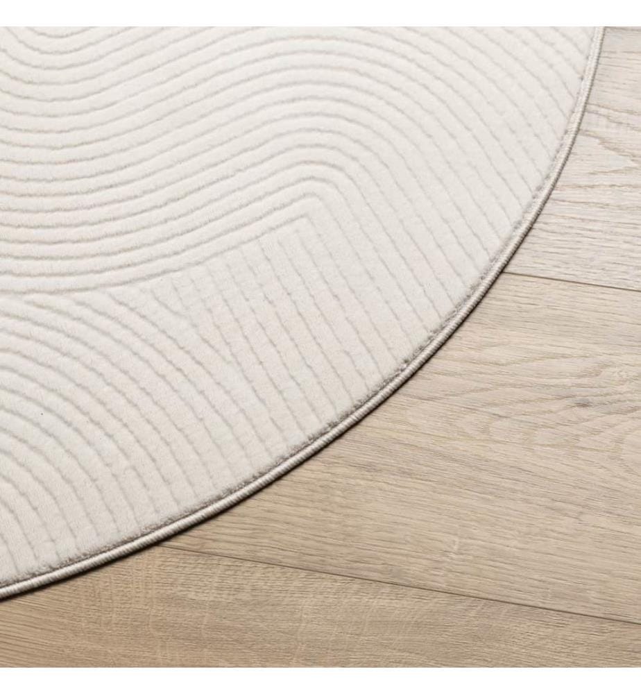 Tapis IZA poils courts style scandinave crème Ø 80 cm