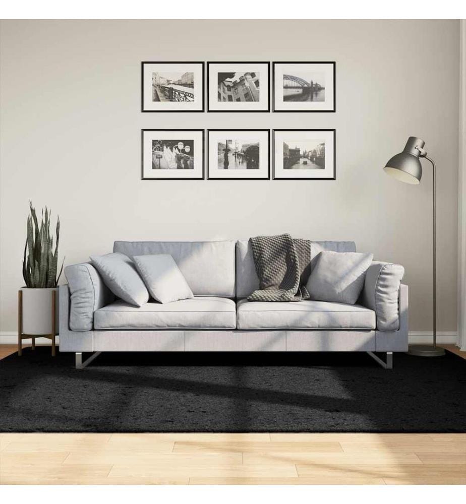 Teppich OVIEDO Kurzflor Schwarz 160x230 cm