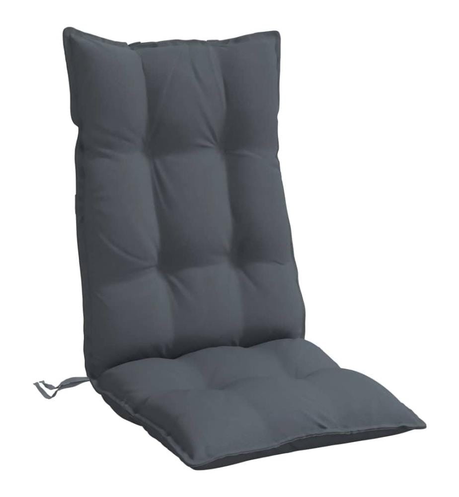 Coussins de chaise à dossier haut lot de 2 anthracite