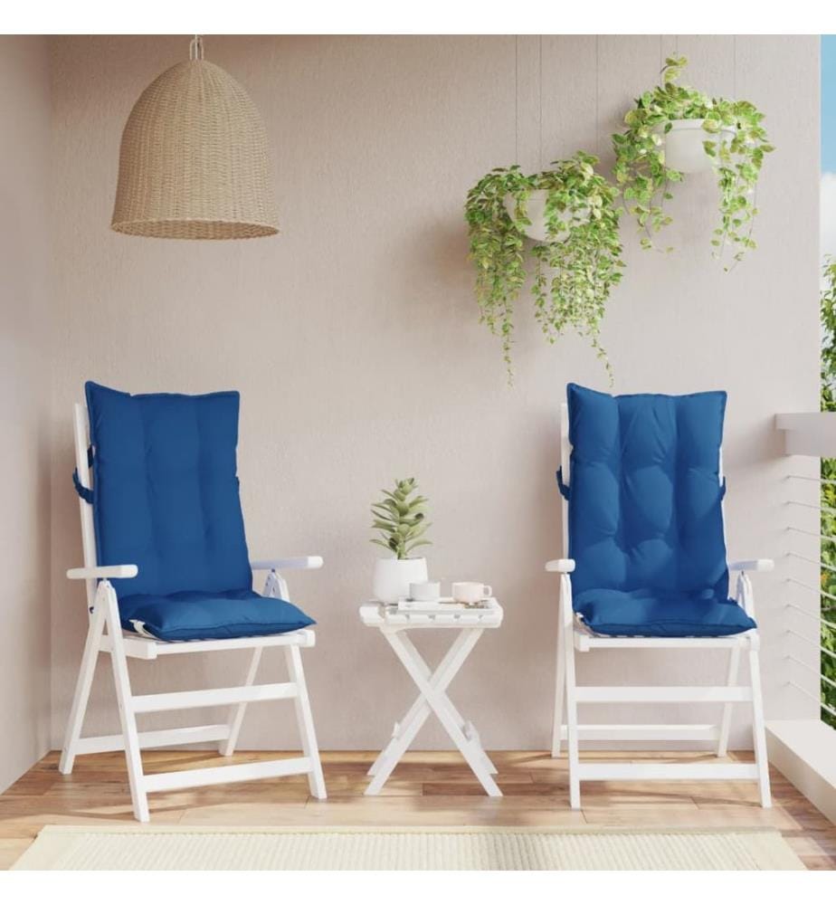 Coussins de chaise à dossier haut lot de 2 bleu royal