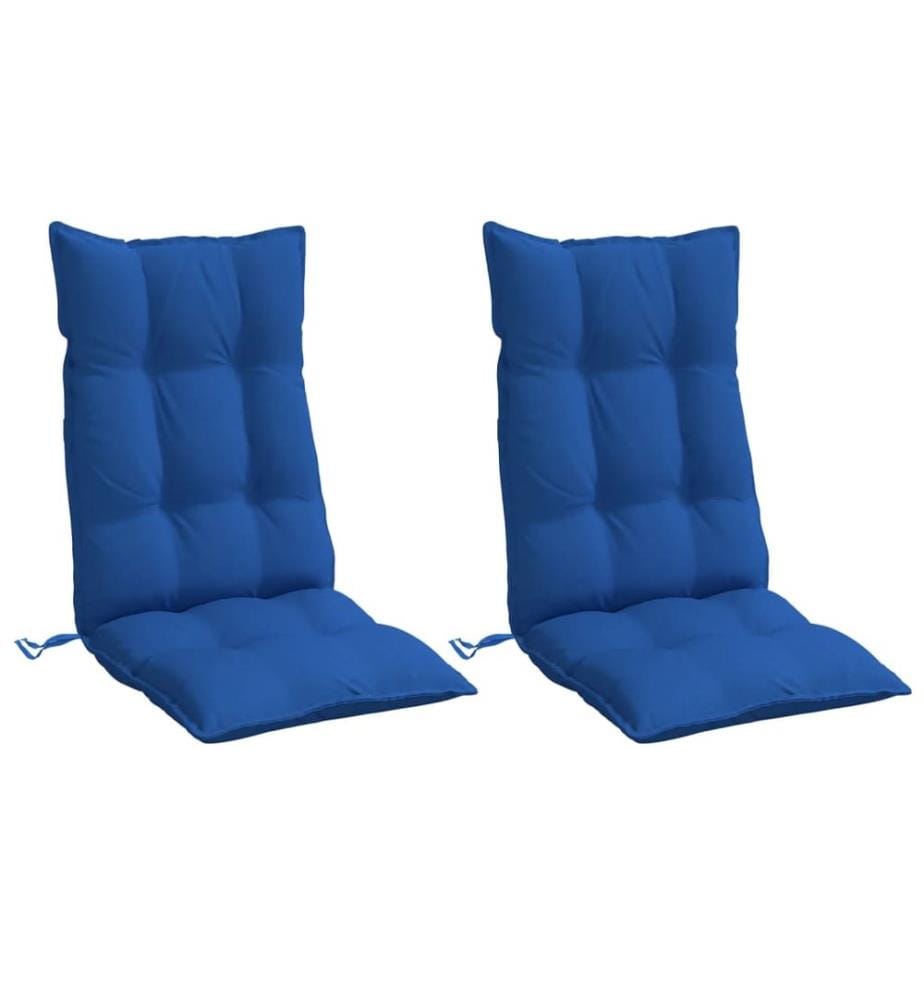 Coussins de chaise à dossier haut lot de 2 bleu royal