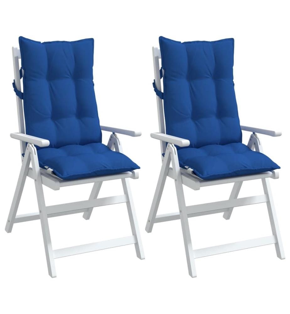 Coussins de chaise à dossier haut lot de 2 bleu royal