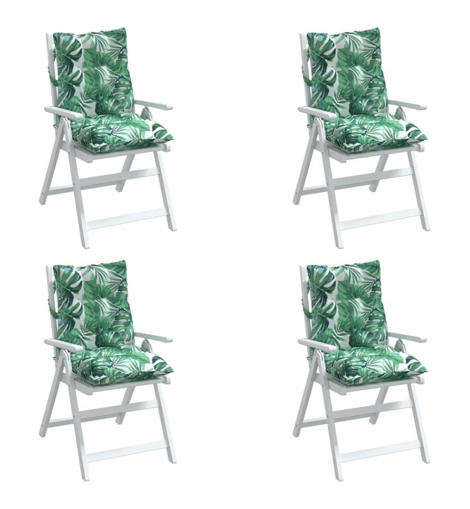 Coussins de chaise à dossier bas lot de 4 modèle de feuille