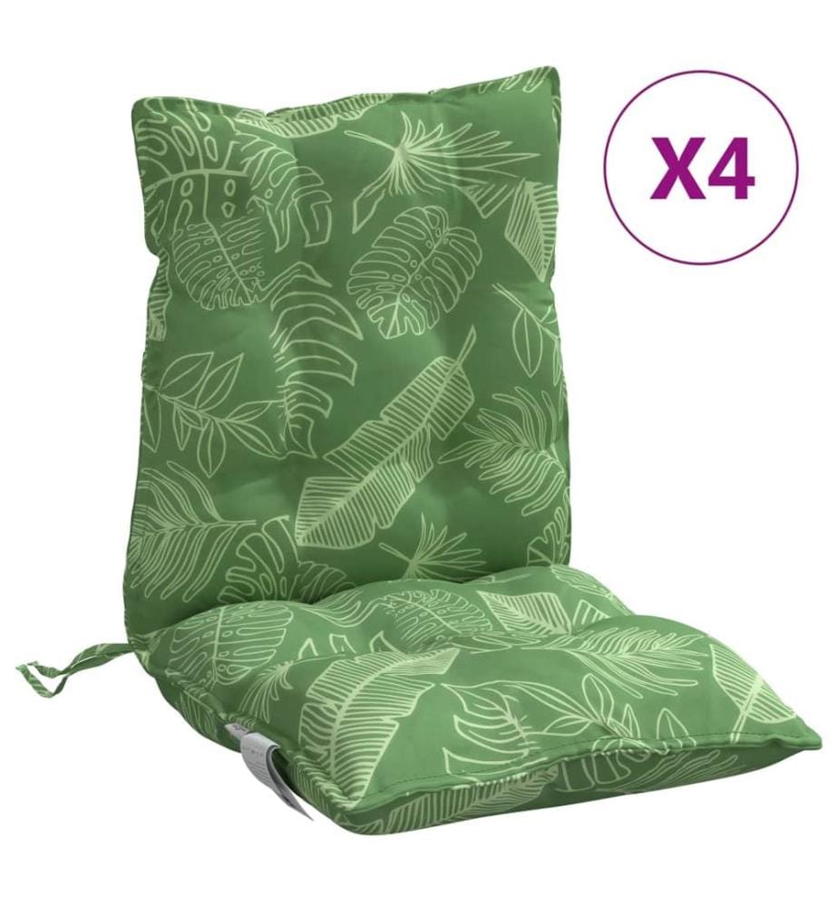 Coussins de chaise à dossier bas lot de 4 modèle de feuille
