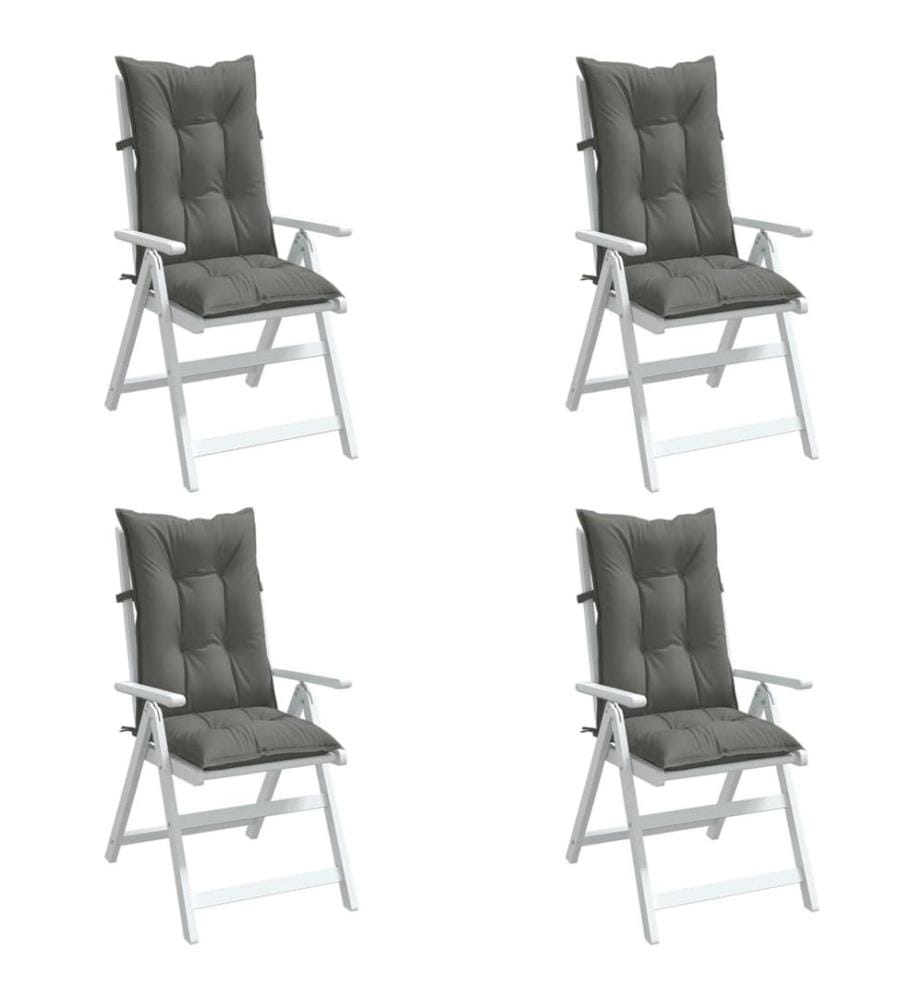 Hochlehner-Auflagen 4 Stk. Melange Dunkelgrau 120x50x7 cm Stoff