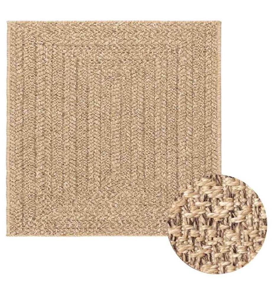 Teppich ZIZUR 200x200 cm Jute-Optik Indoor und Outdoor