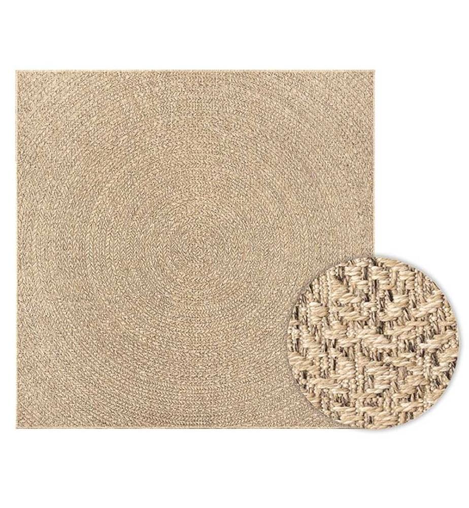 Teppich ZIZUR 120x120 cm Jute-Optik Indoor und Outdoor