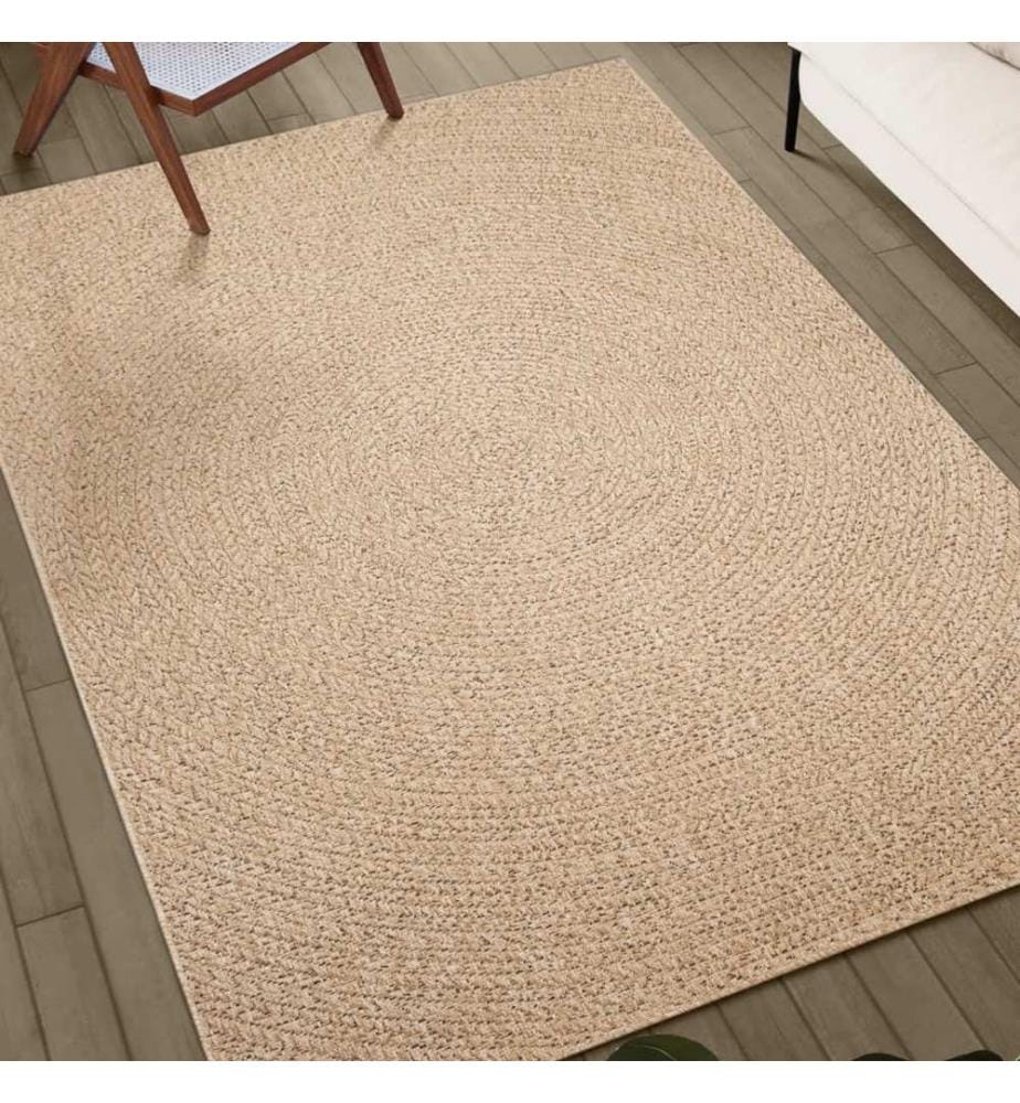 Teppich ZIZUR 120x120 cm Jute-Optik Indoor und Outdoor