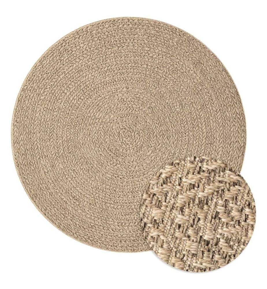 Tapis ZIZUR Ø 200 cm aspect de jute intérieur et extérieur