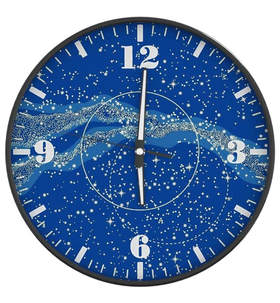Horloge murale et échelles et aiguilles lumineuses bleu Ø30 cm