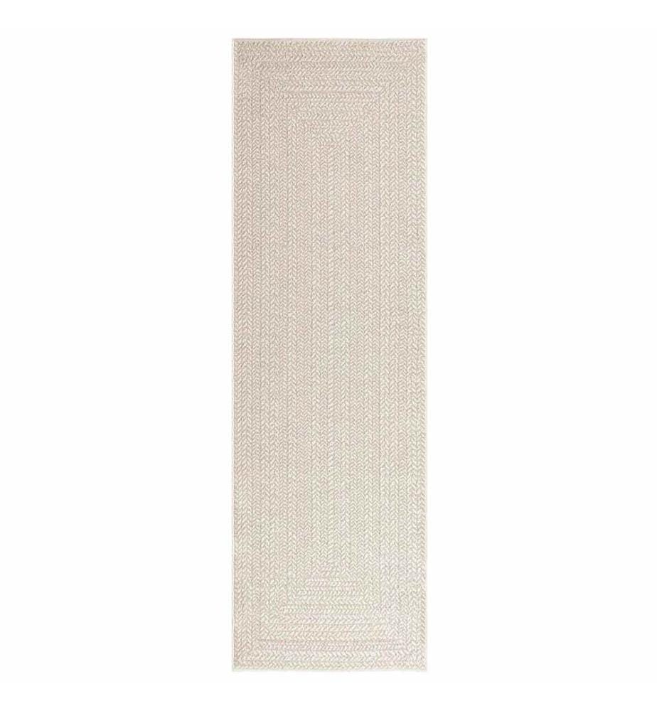 Tapis ZIZUR crème 80x250 cm aspect de jute intérieur extérieur