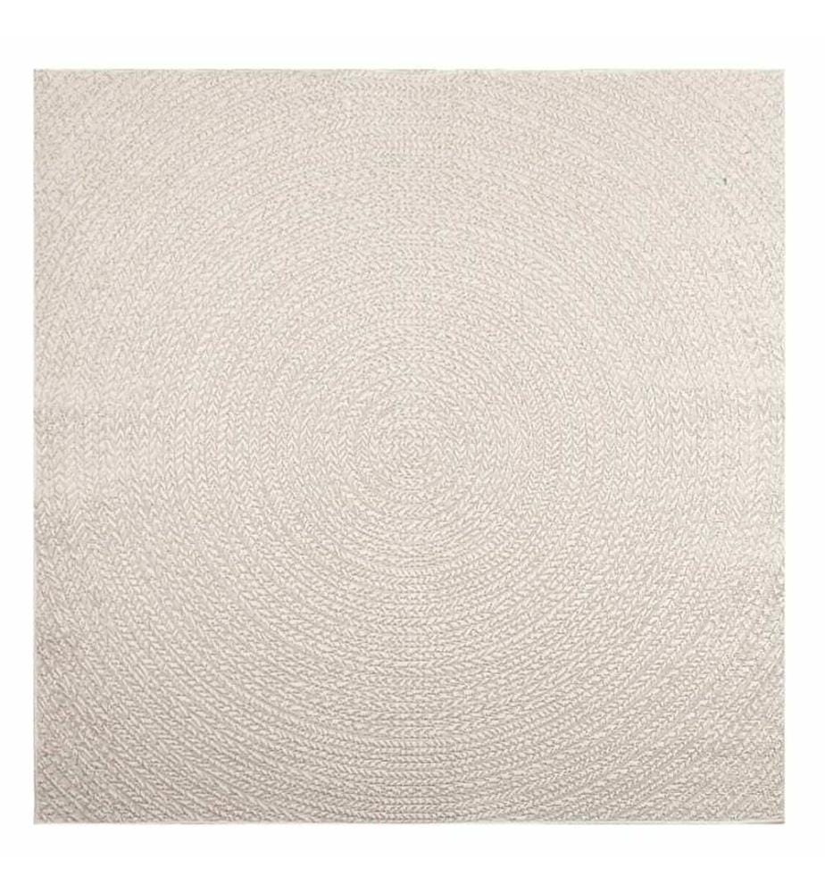 Tapis ZIZUR crème 200x200 cm aspect de jute intérieur extérieur