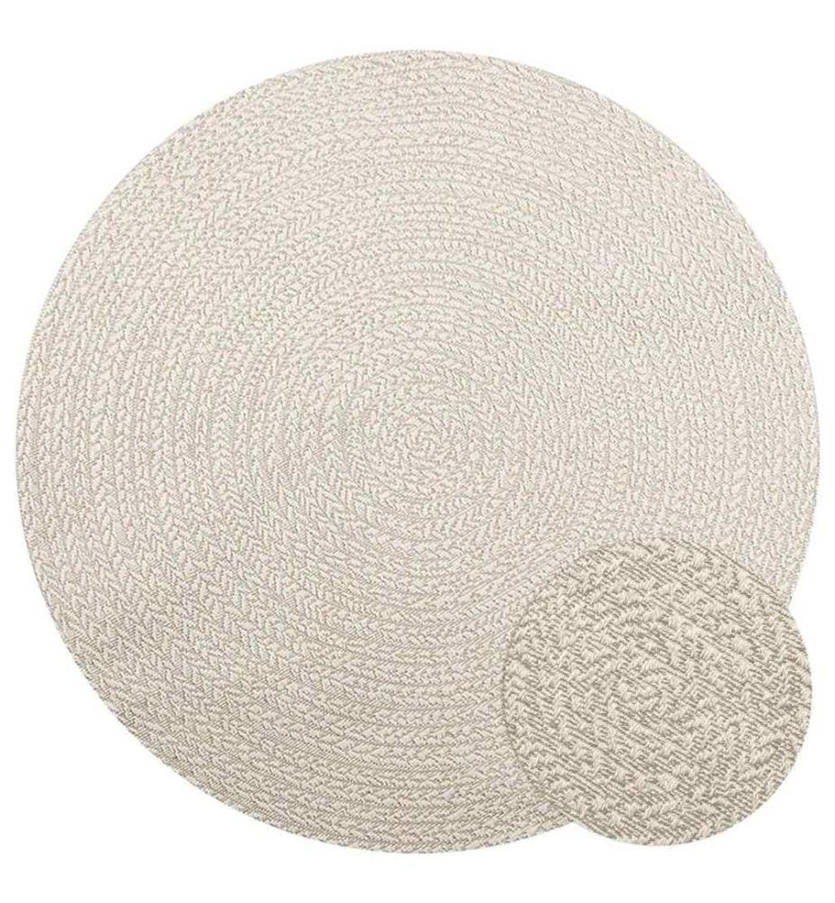 Tapis ZIZUR crème Ø 160cm aspect de jute intérieur et extérieur
