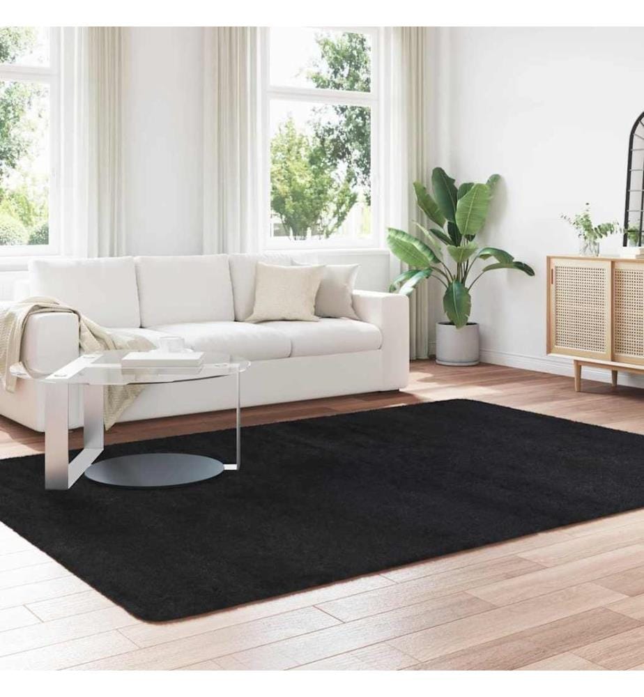 Teppich Shaggy Hochflor NAVARRA Schwarz 200x290 cm Polyester