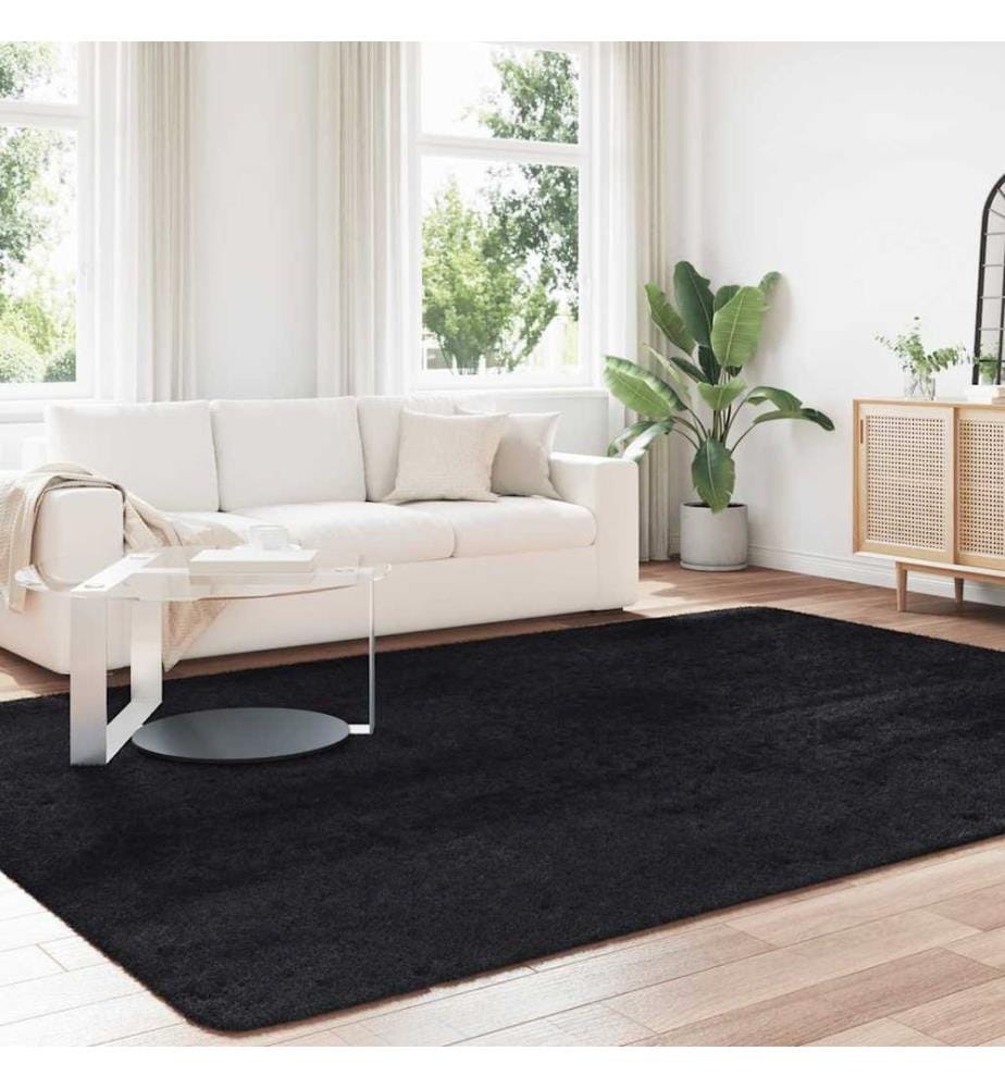Teppich Shaggy Hochflor NAVARRA Schwarz 240x340 cm Polyester