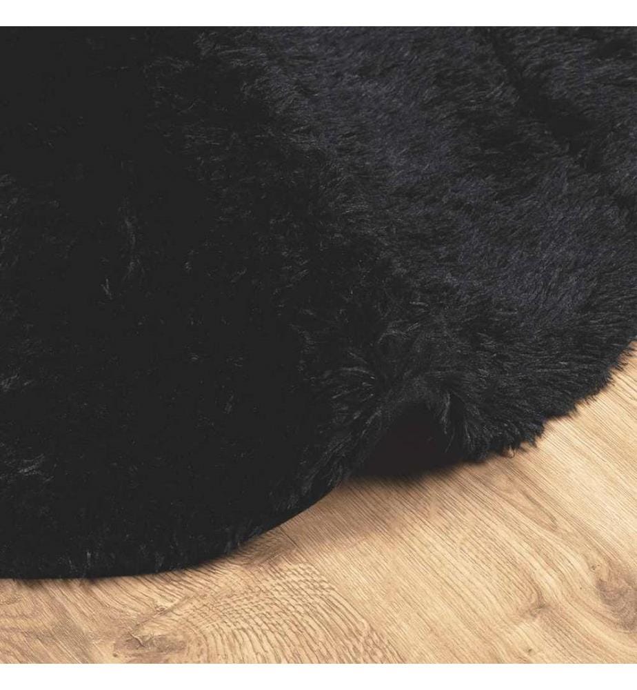 Teppich Shaggy Hochflor NAVARRA Schwarz 200x200 cm Polyester