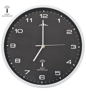 Funkwanduhr mit Quarzwerk 31 cm Schwarz