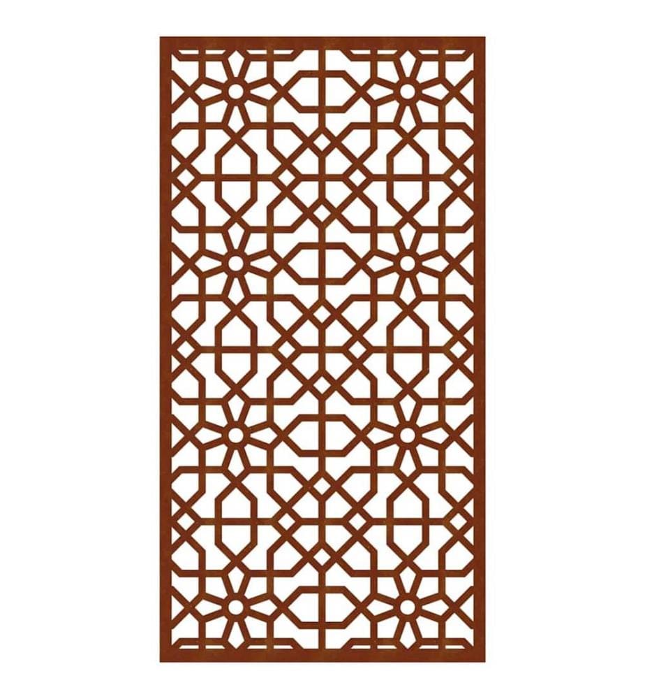 Décoration murale jardin 105x55cm acier corten design mauresque