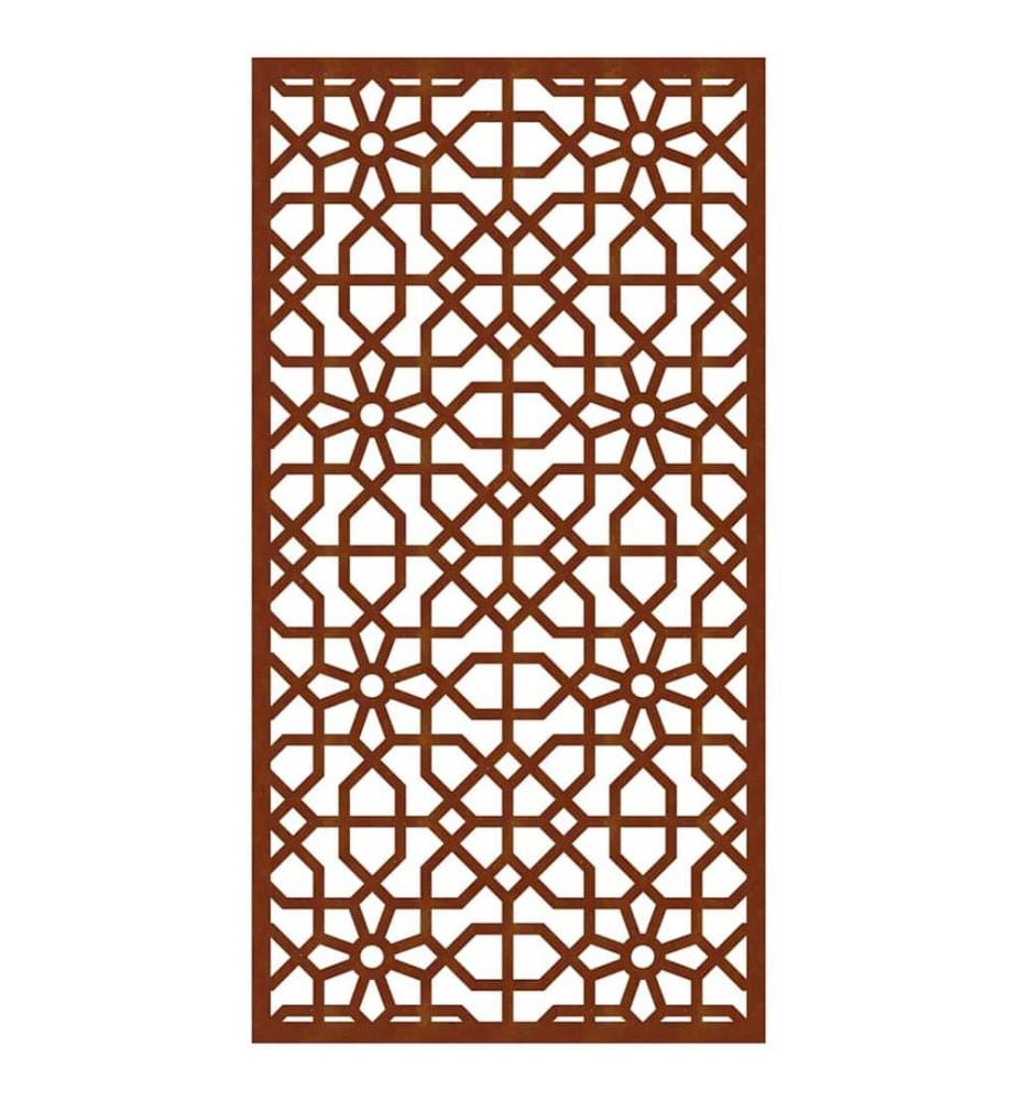 Décoration murale jardin 105x55cm acier corten design mauresque