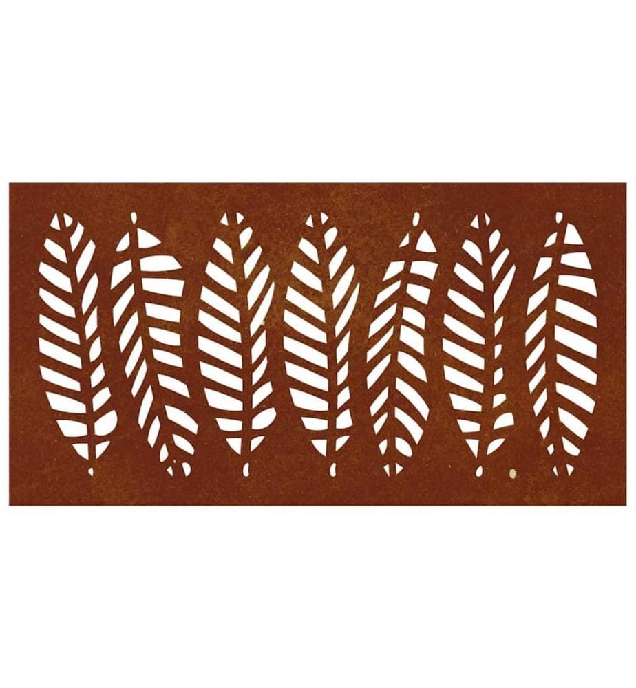 Décoration murale jardin 105x55 cm acier corten design feuille