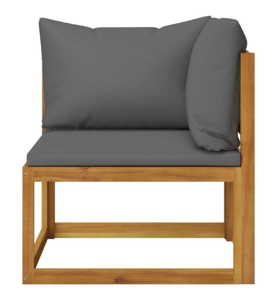 Salon de jardin 8 pcs avec coussin Bois d'acacia solide