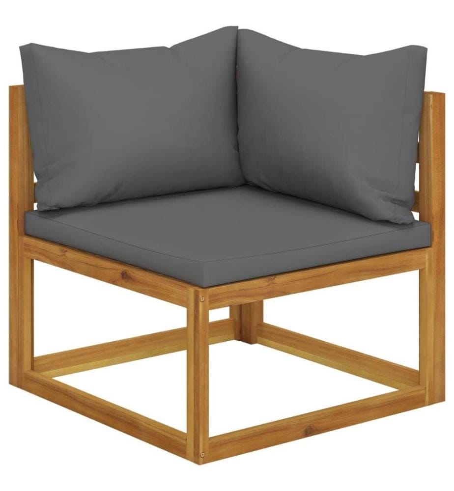 4-tlg. Garten-Lounge-Set mit Auflagen Massivholz Akazie