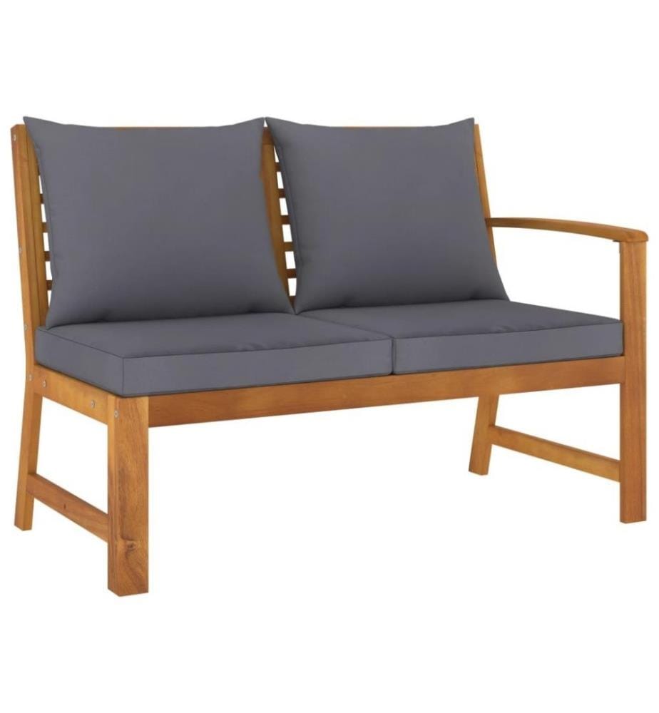 Salon de jardin 4 pcs avec coussin Bois d'acacia solide