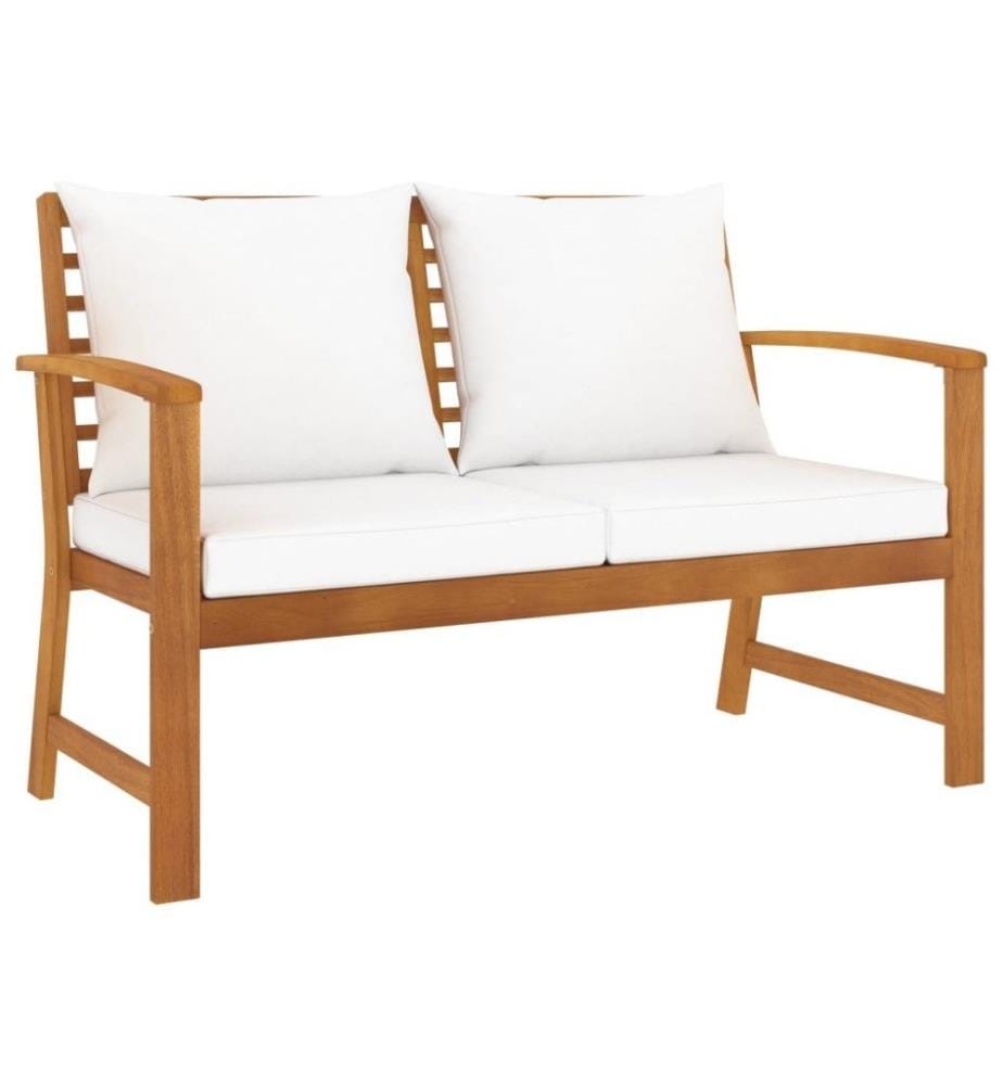 3-tlg. Garten-Lounge-Set mit Auflagen Massivholz Akazie
