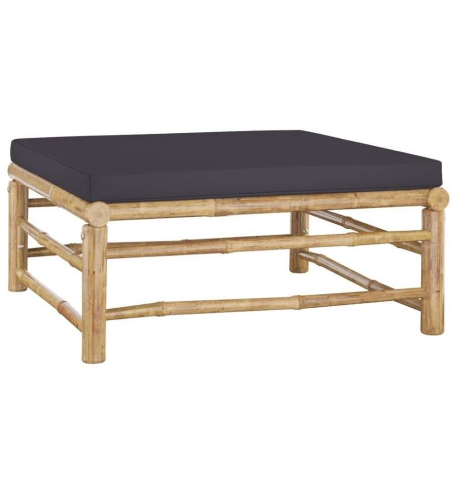 4-tlg. Garten-Lounge-Set mit Dunkelgrauen Kissen Bambus