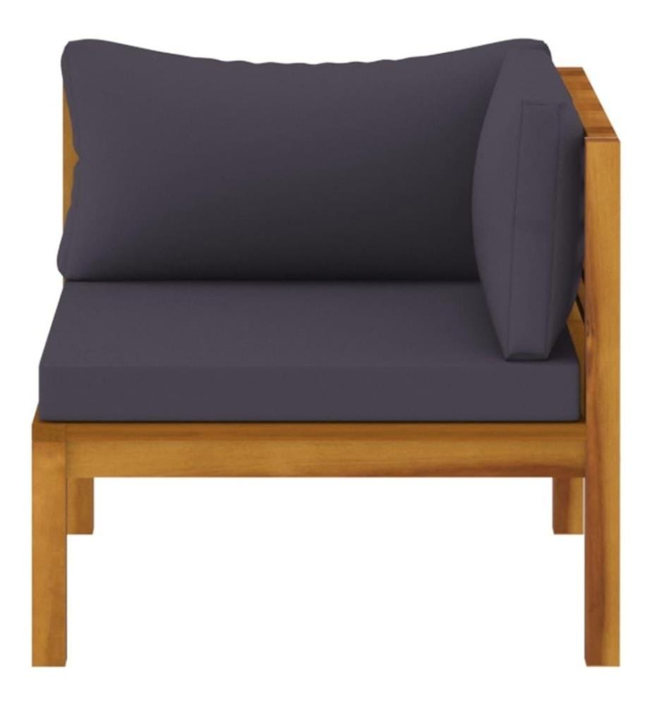 6-tlg. Garten-Lounge-Set mit Auflage Massivholz Akazie