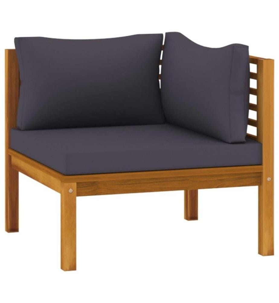 6-tlg. Garten-Lounge-Set mit Auflage Massivholz Akazie