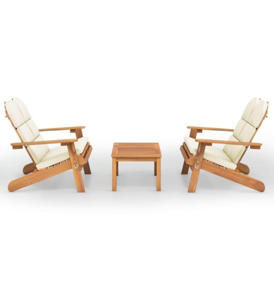 3-tlg. Garten-Lounge-Set Adirondack Massivholz Akazie