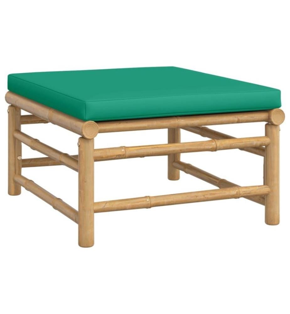 Salon de jardin 4 pcs avec coussins vert bambou