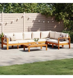 5-tlg. Garten-Sofagarnitur mit Kissen Massivholz Akazie