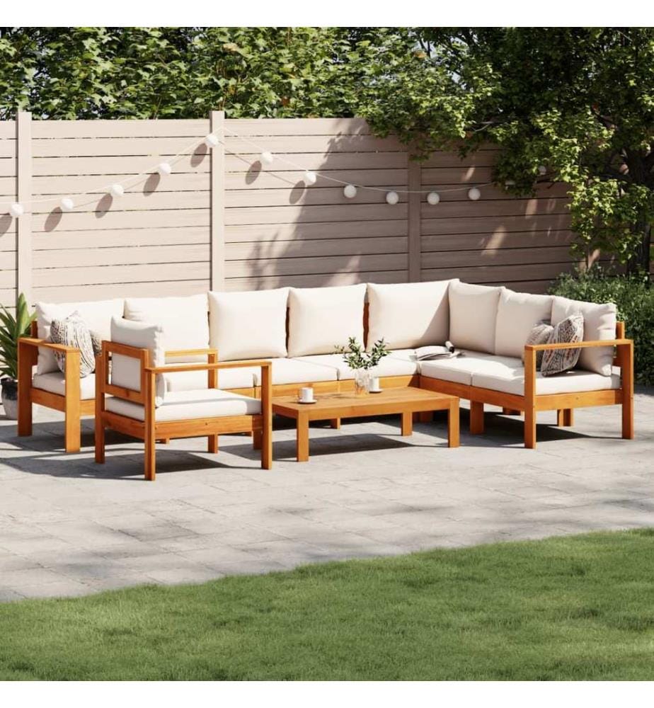 6-tlg. Garten-Sofagarnitur mit Kissen Massivholz Akazie