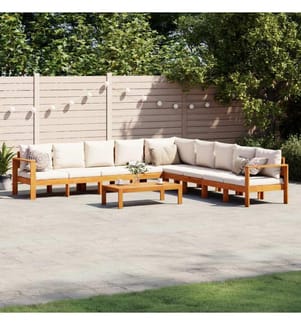 6-tlg. Garten-Sofagarnitur mit Kissen Massivholz Akazie