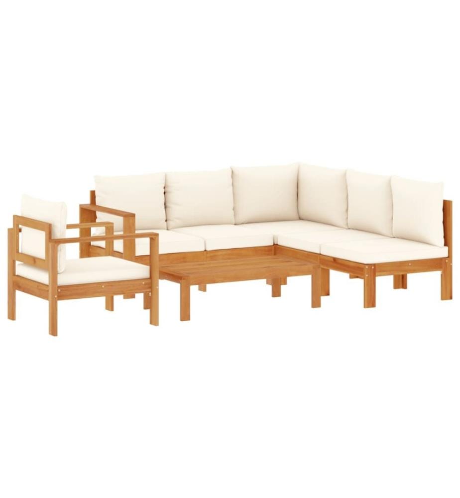 5-tlg. Garten-Sofagarnitur mit Kissen Massivholz Akazie