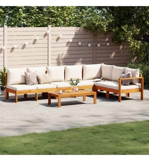 5-tlg. Garten-Sofagarnitur mit Kissen Massivholz Akazie