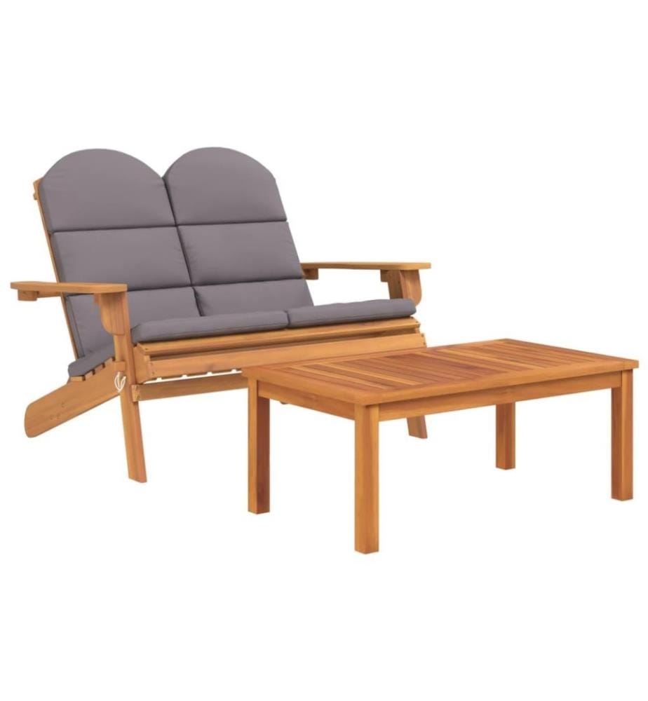 2-tlg. Garten-Lounge-Set Adirondack Massivholz Akazie