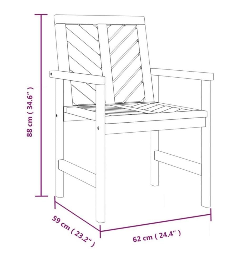 3-tlg. Garten-Lounge-Set Massivholz Akazie
