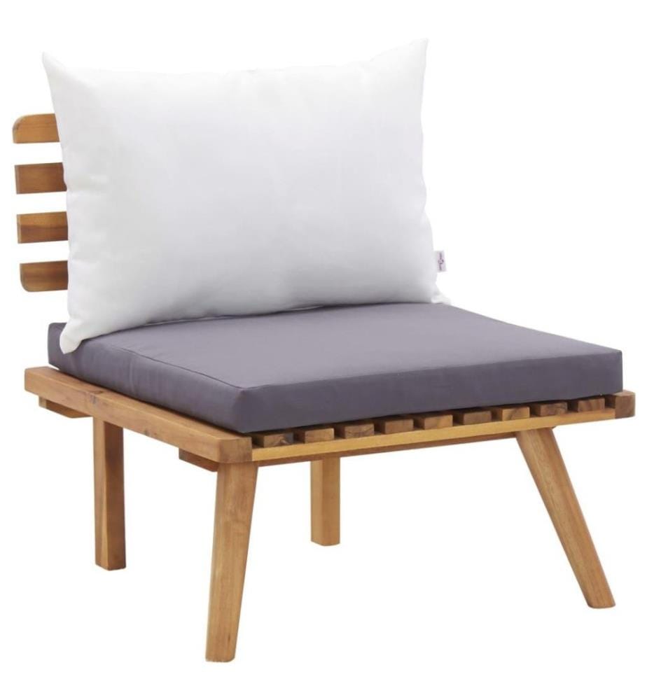 4-tlg. Garten-Lounge-Set mit Auflagen Massivholz Akazie