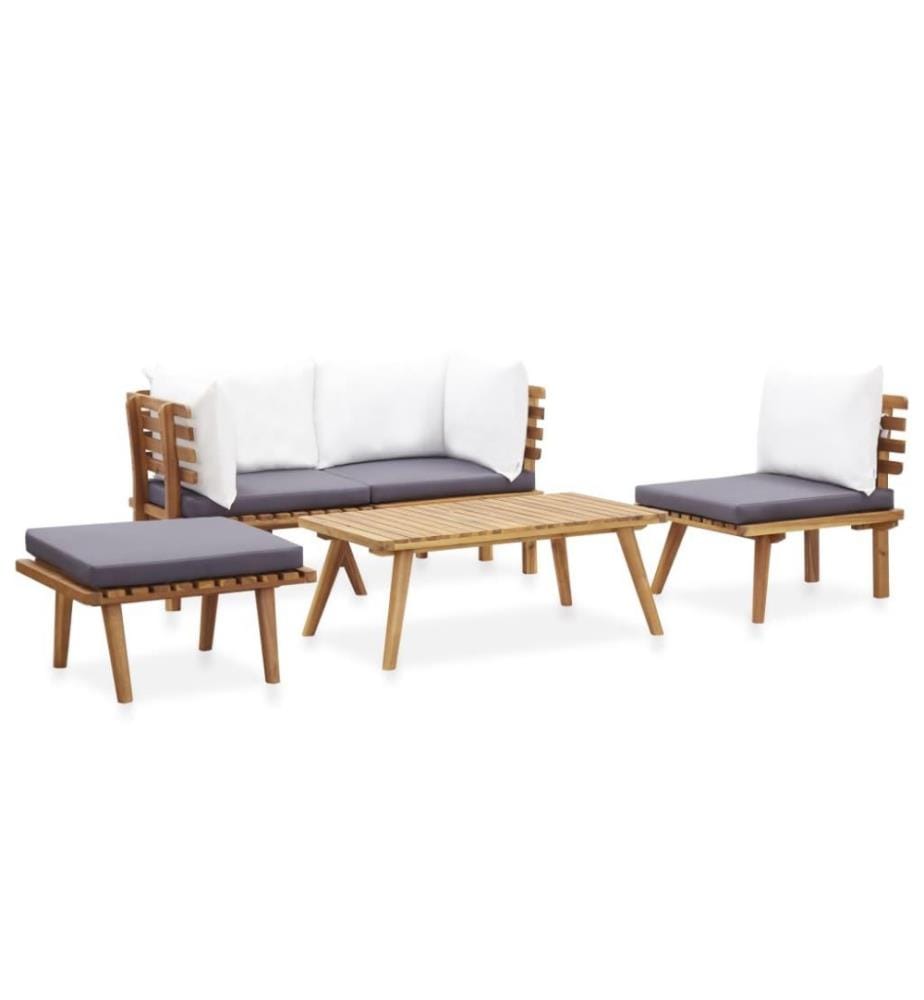 Salon de jardin 5 pcs Bois d'acacia massif