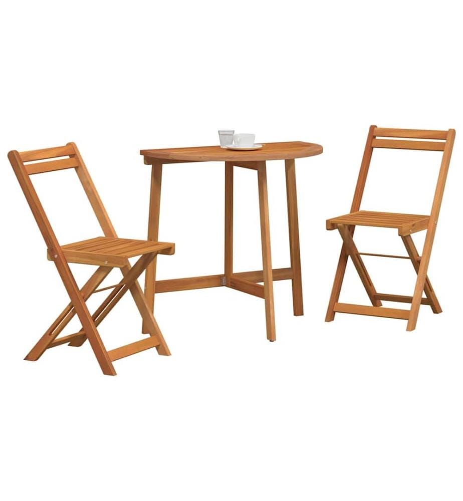 Ensemble bistrot 3 pcs Huile Naturelle Bois d'Acacia Massif