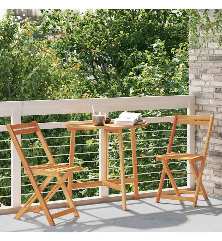 Ensemble bistrot 3 pcs Huile Naturelle Bois d'Acacia Massif
