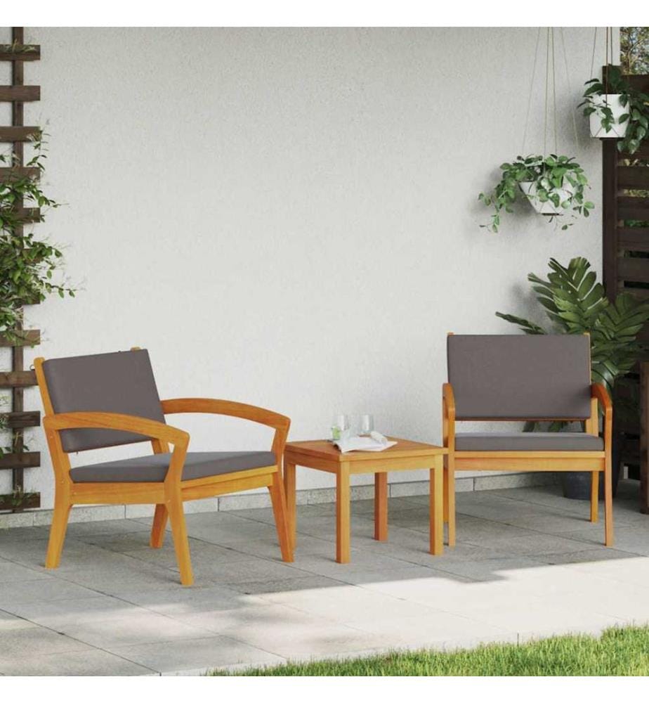 Chaise de jardin 2 pcs Huile Naturelle Bois d'Acacia Massif